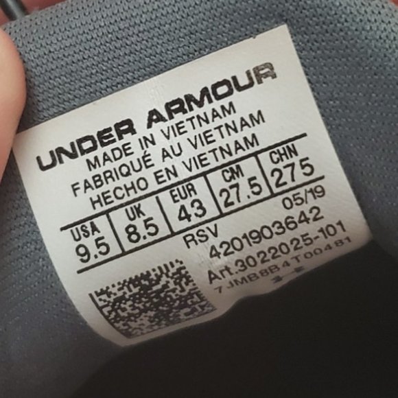 Under Armour HOVR Rise Mens Gray Black Red Size 9.5 Running Sneakers Shoes - Picture 5 of 6